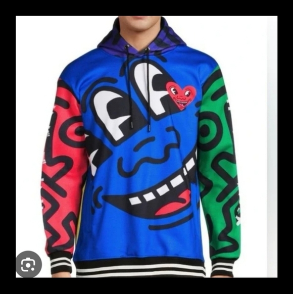 Members Only X Keith Haring Graphic Hoodie Sz Small NWT - Picture 6 of 6